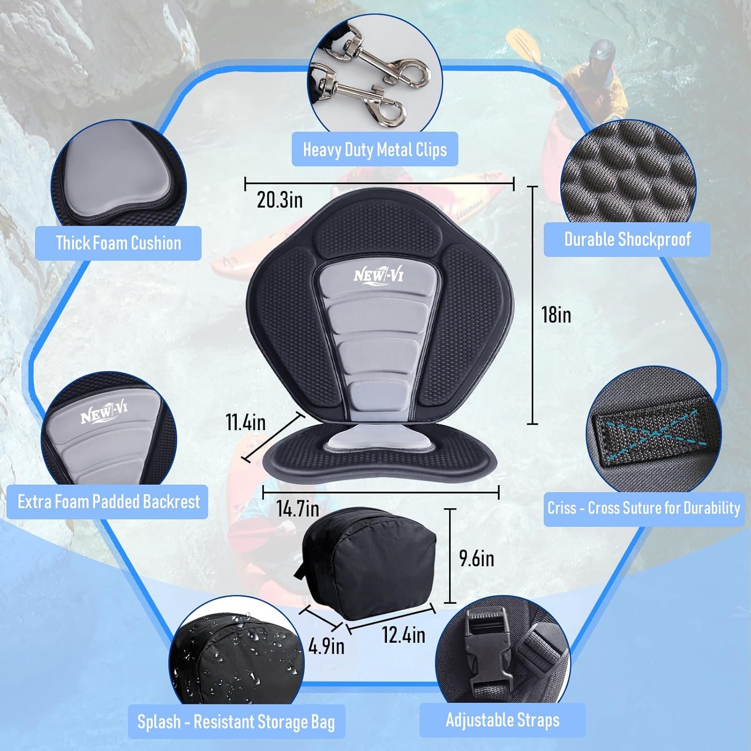 NEW-Vi Kayak Seat Deluxe Kayak Seat sedile kayak gel