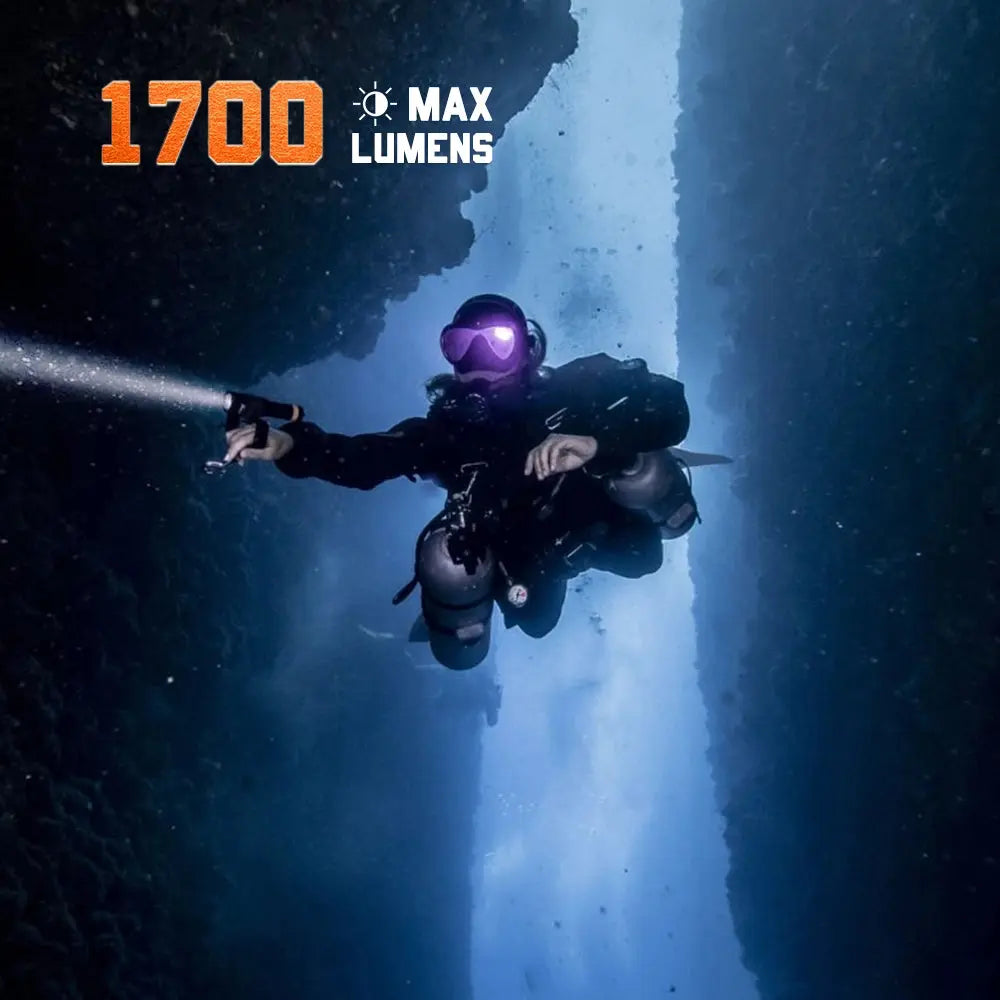 OrcaTorch Recreational Diving D700 Max torcia subacquea batteria 1×5000 mAh