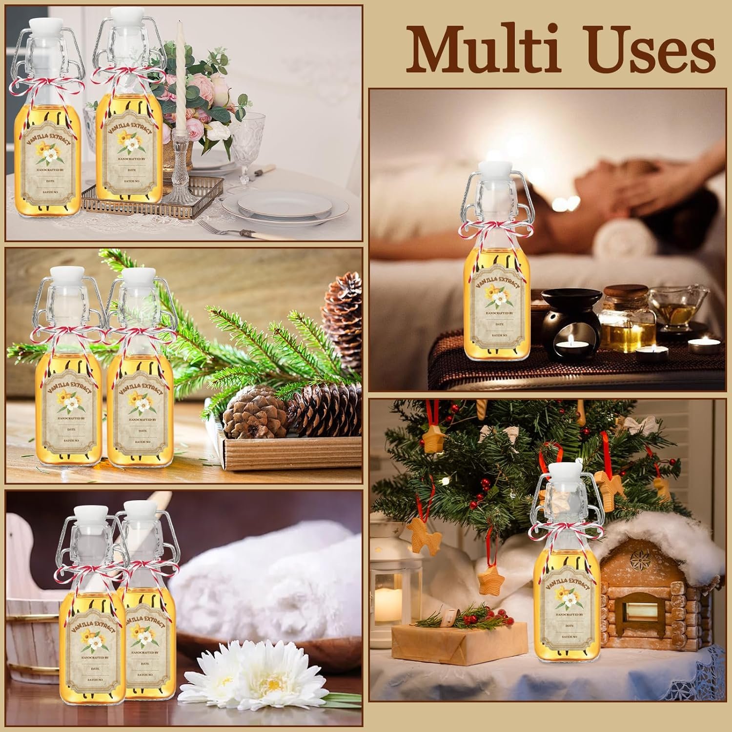 NEW-Vi Glass Bottles bottiglie in vetro 4 oz 10 pezzi tappo meccanico