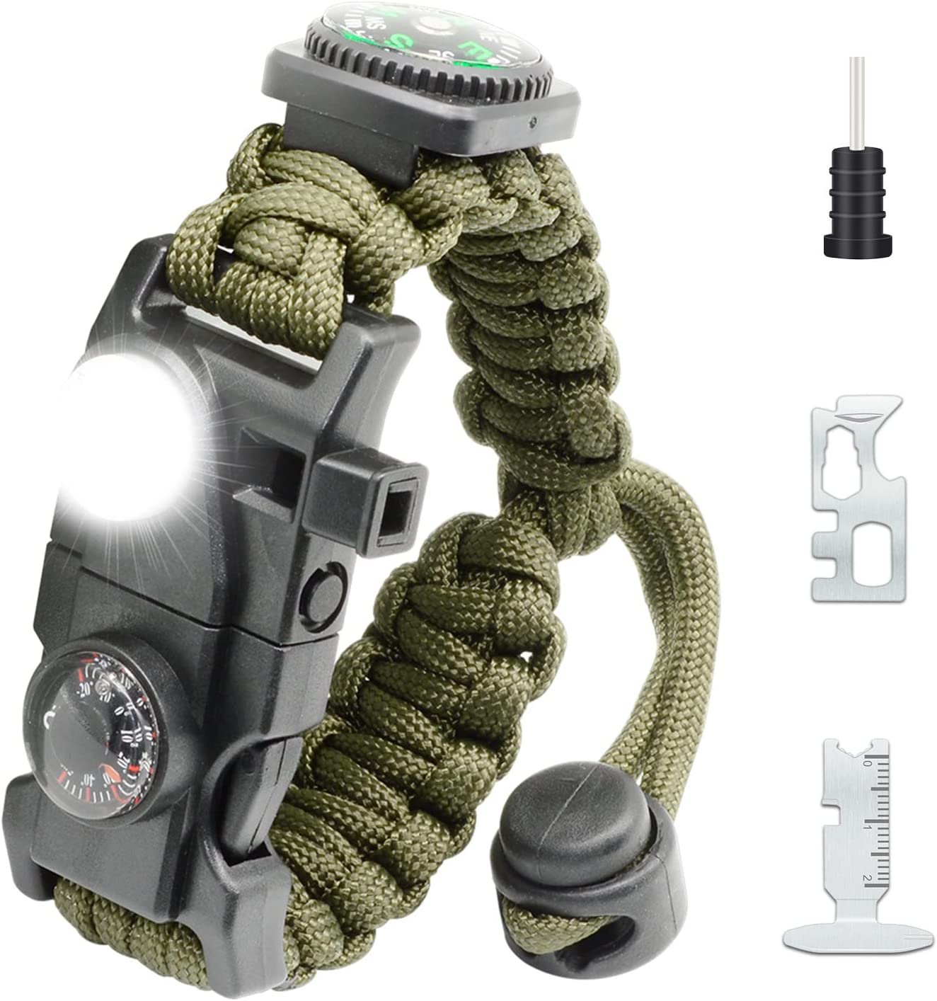 NEW-Vi Survival Paracord Bracelet 20 in 1 bracciale survival regolabile