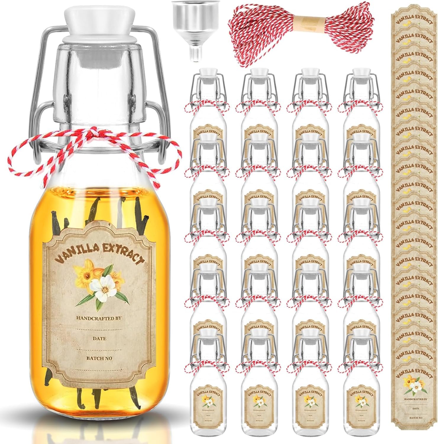 NEW-Vi Glass Bottles 4 oz bottiglie vetro swing top 20 pezzi