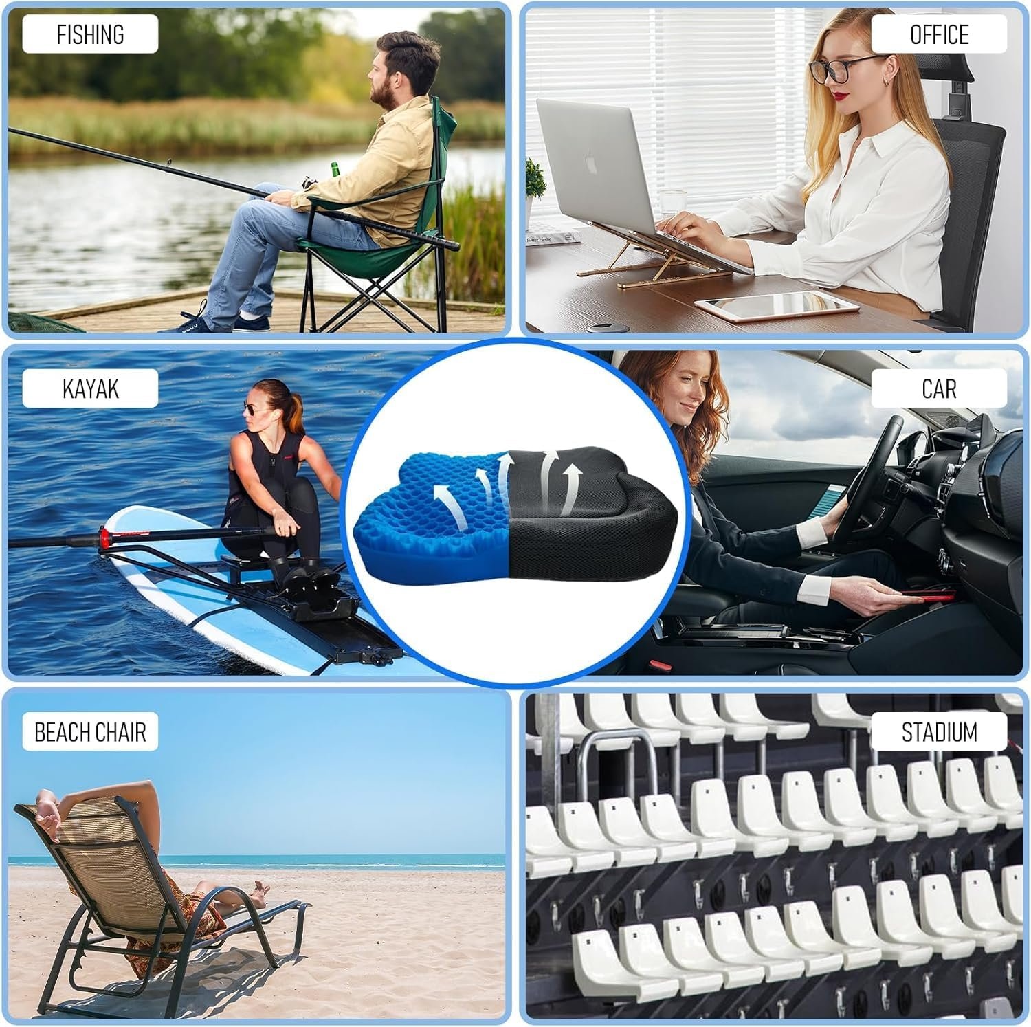 NEW-Vi Kayak Seat Cushion cuscino kayak gel impermeabile 7,5 cm