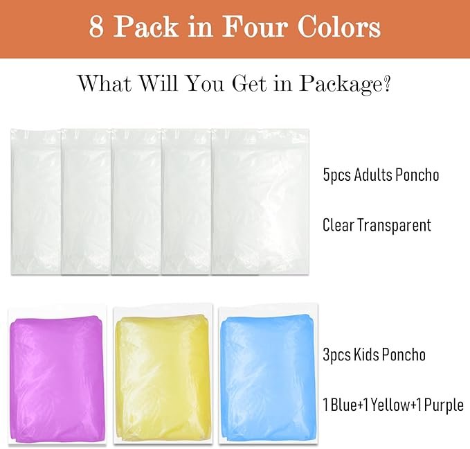 NEW-Vi Rain Ponchos poncho pioggia trasparente usa e getta