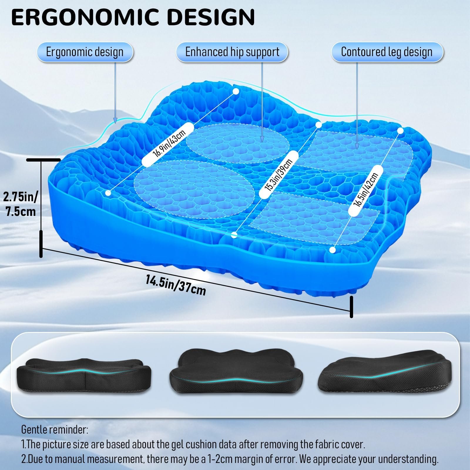 NEW-Vi Seat Cushion for Office cuscino seduta in gel traspirante