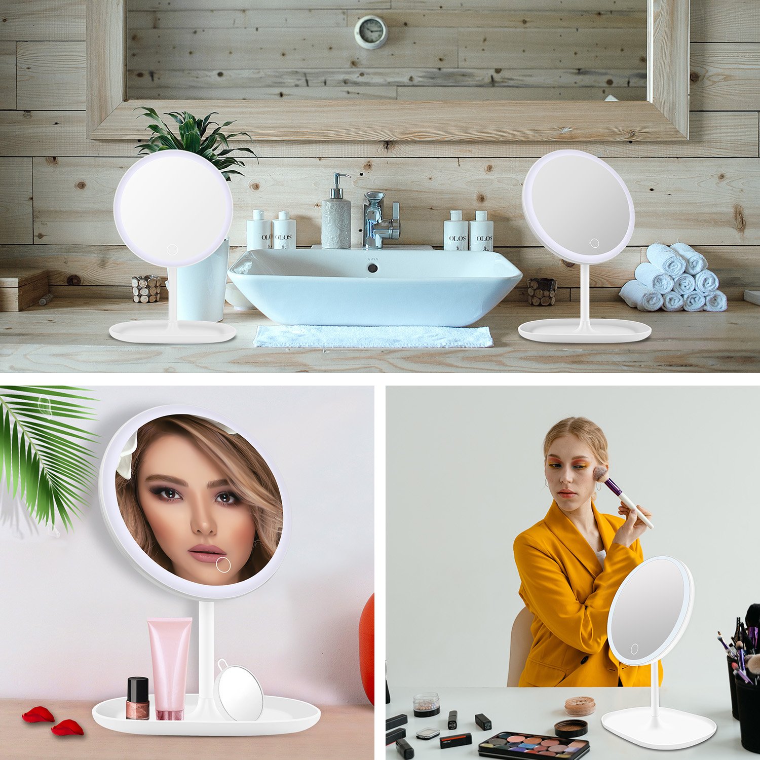 NEW-Vi Beauty Mirror Lighted Makeup Vanity Mirror specchio trucco 5X
