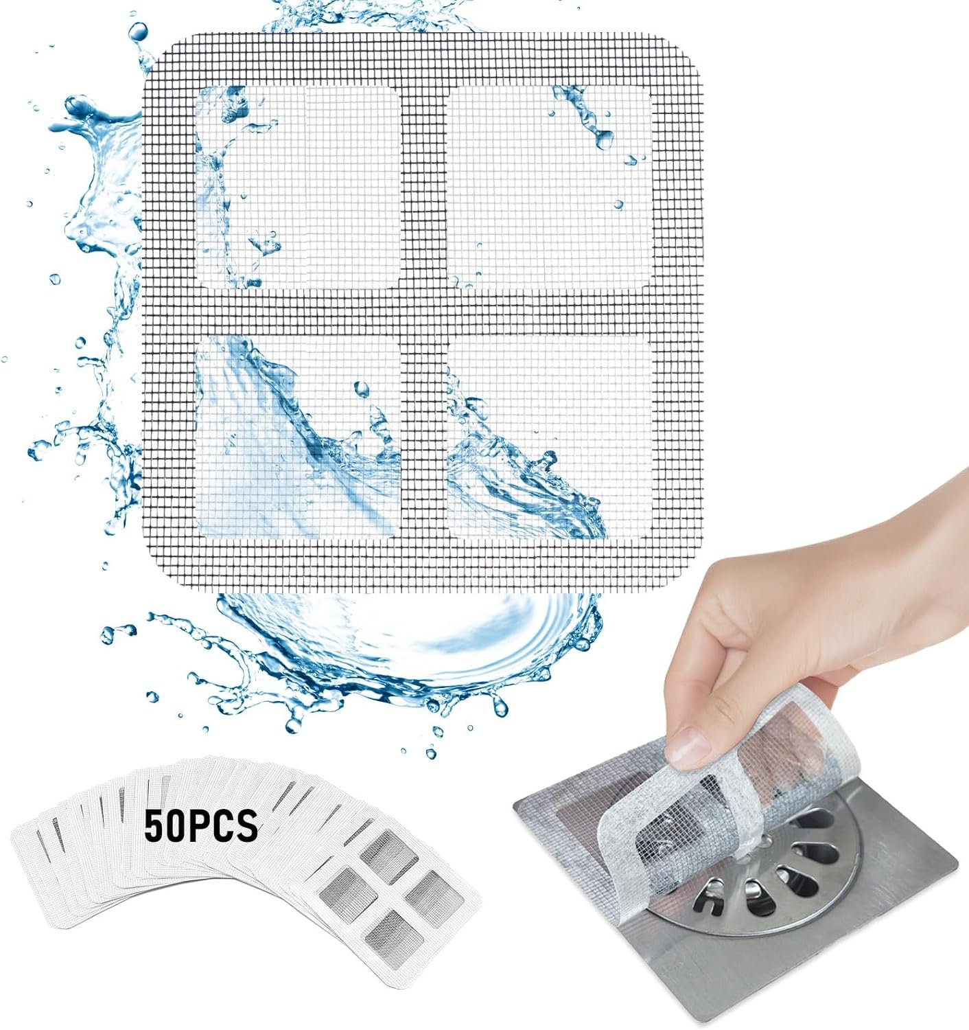 NEW-Vi Drain Covers copri scarico usa e getta 50 pezzi per doccia