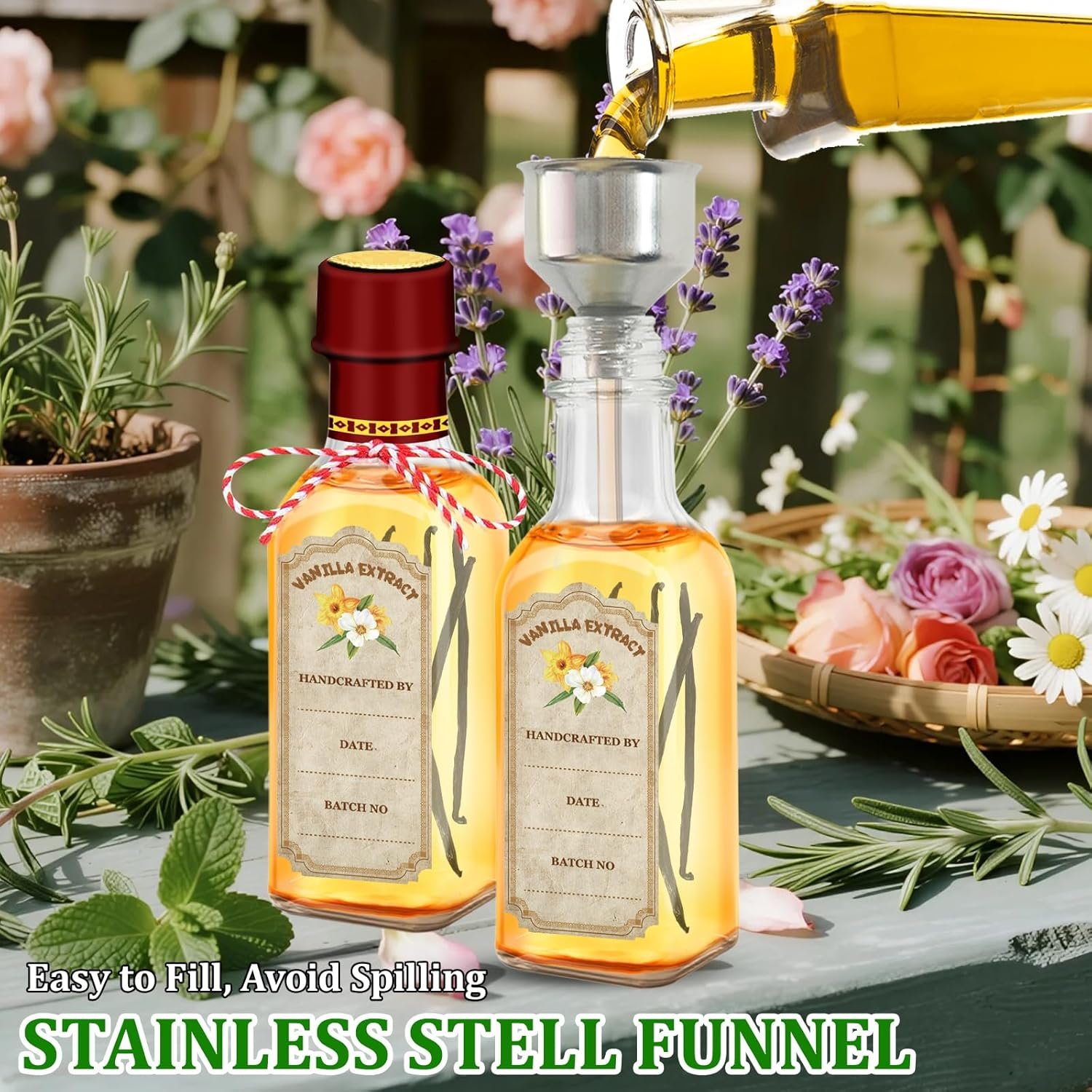 NEW-Vi Glass Bottles bottiglie per estratto di vaniglia 5 oz, 10 pezzi