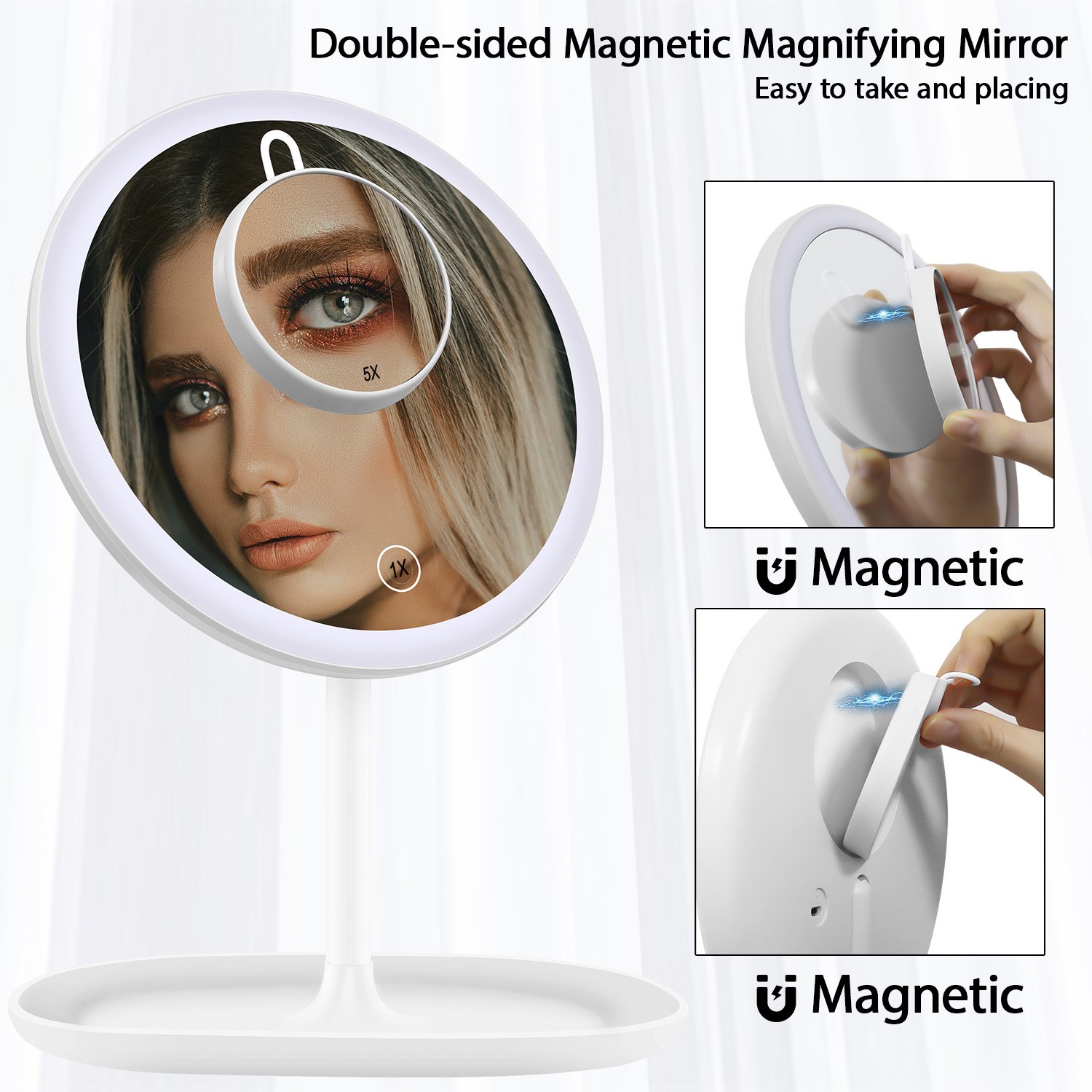 NEW-Vi Beauty Mirror Lighted Makeup Vanity Mirror specchio trucco 5X
