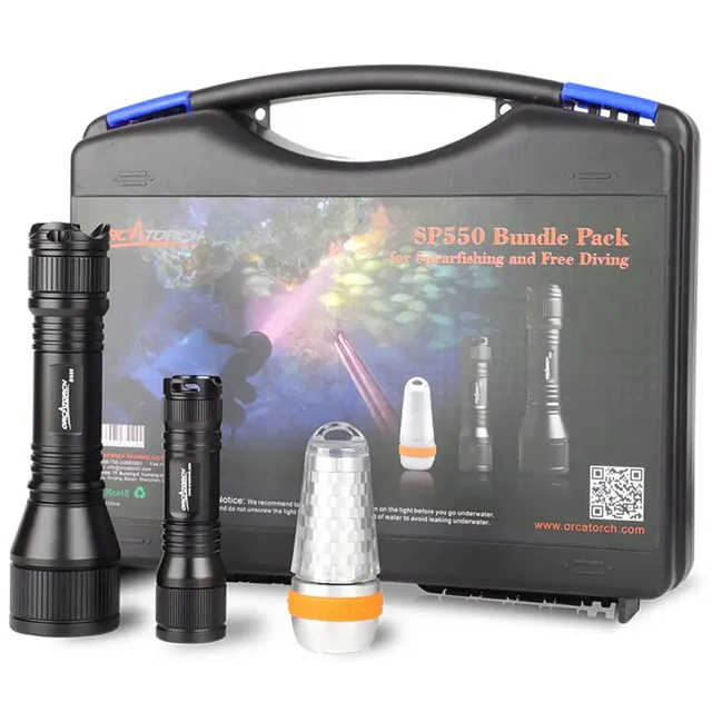 OrcaTorch Recreational Diving SP550 kit torce subacquee