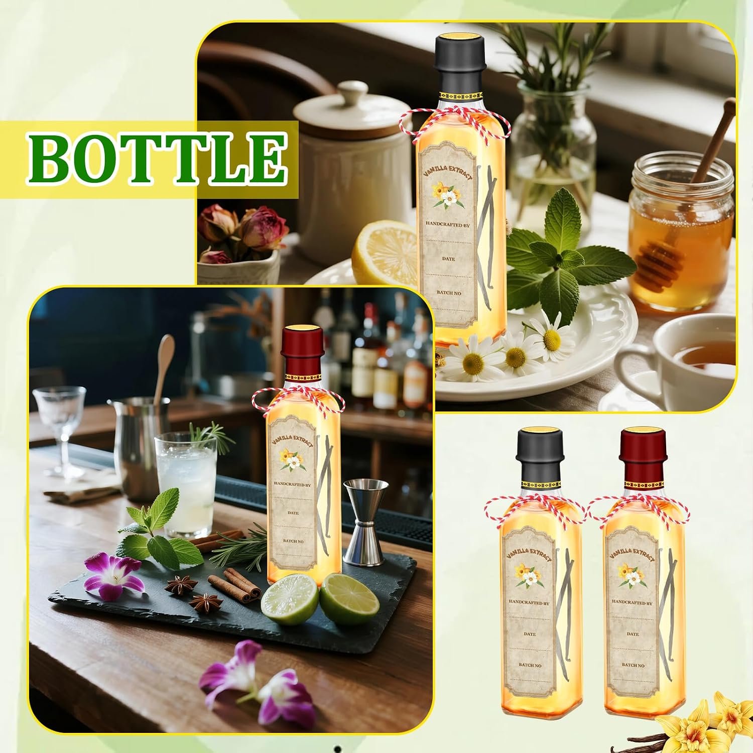 NEW-Vi Glass Bottles bottiglie in vetro 8 oz 10 pezzi