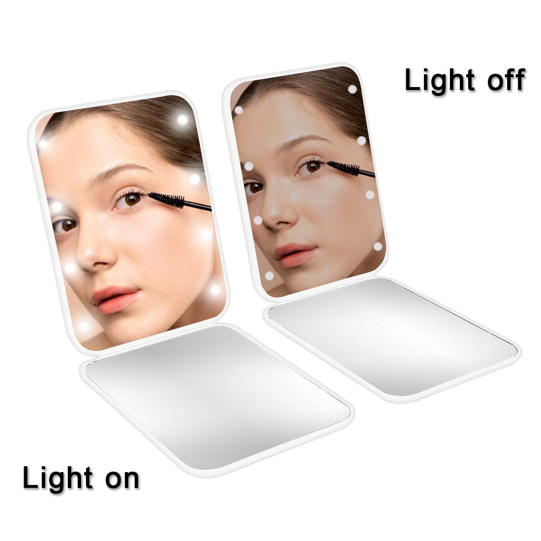 NEW-Vi Beauty Mirror Milishow Magnifying Mirror specchio bianco con LED