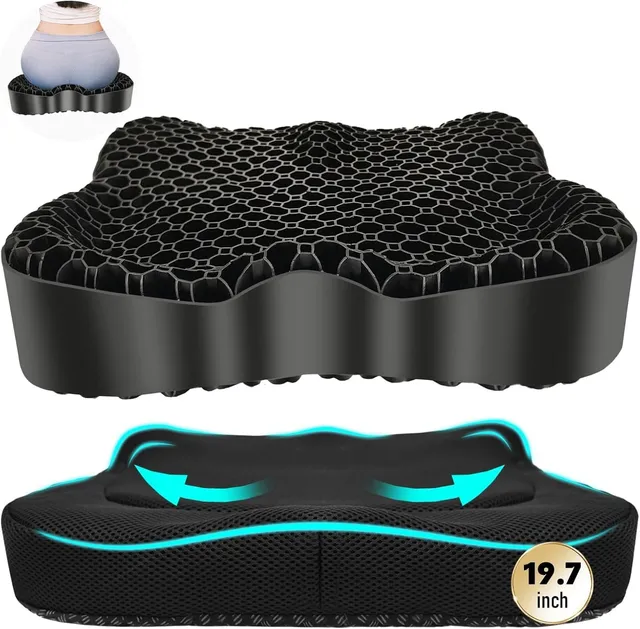 NEW-Vi Seat Cushion for Office Cooling Gel Seat Cushion grande a nido d'ape con fodera