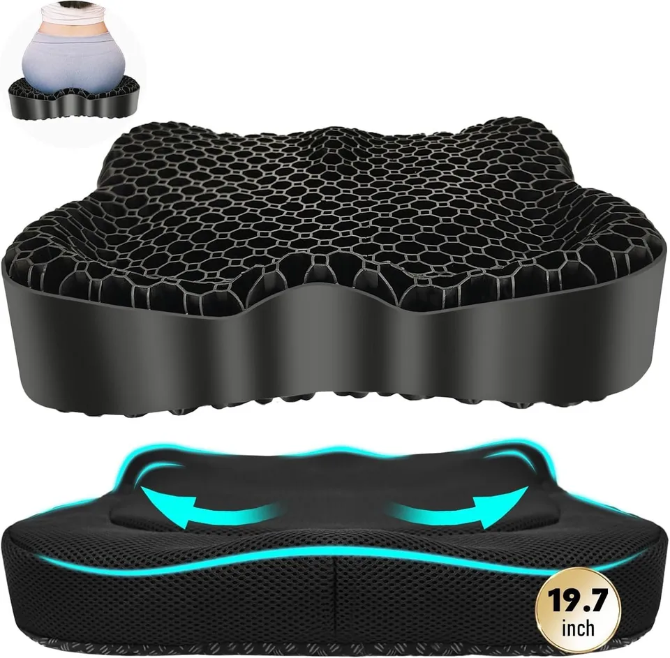 NEW-Vi Seat Cushion for Office Cooling Gel Seat Cushion grande a nido d'ape con fodera