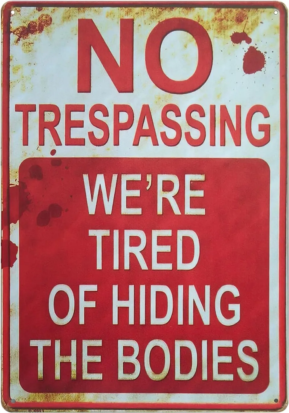 NEW-Vi Halloween Tin Signs cartello in metallo No Trespassing