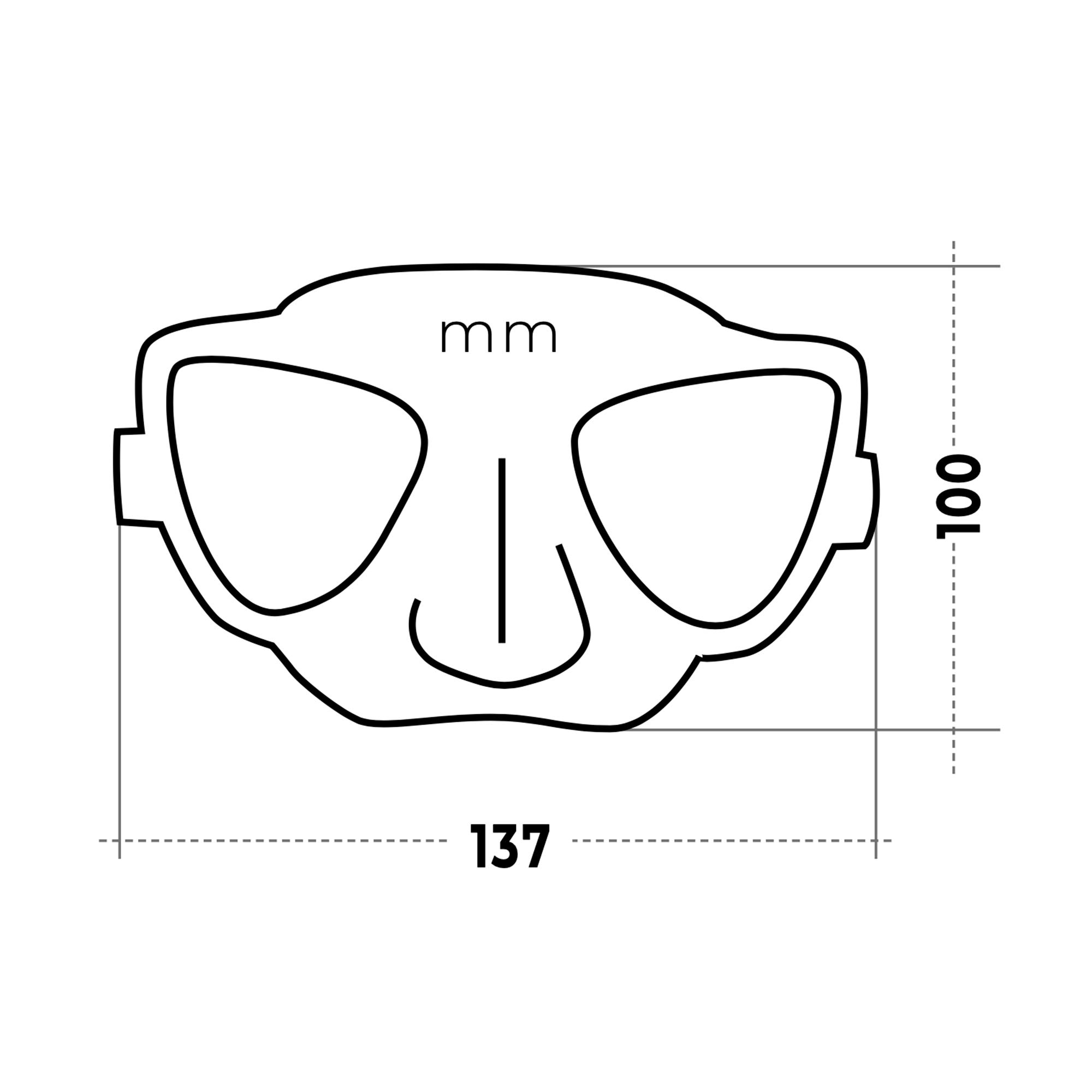 C4 Masks and Snorkels Falcon maschera subacquea apnea Silver antiappannamento volume ridotto