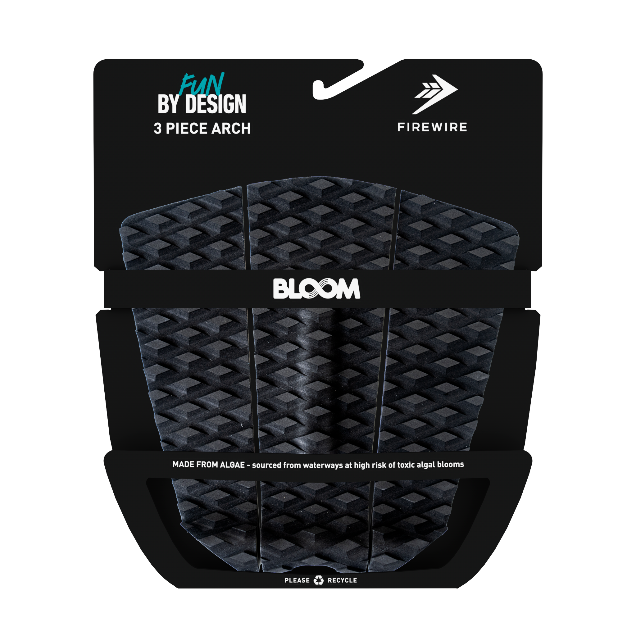 Firewire Accessories 3 Piece Arch Traction Pad pad surf Black/Charcoal arco