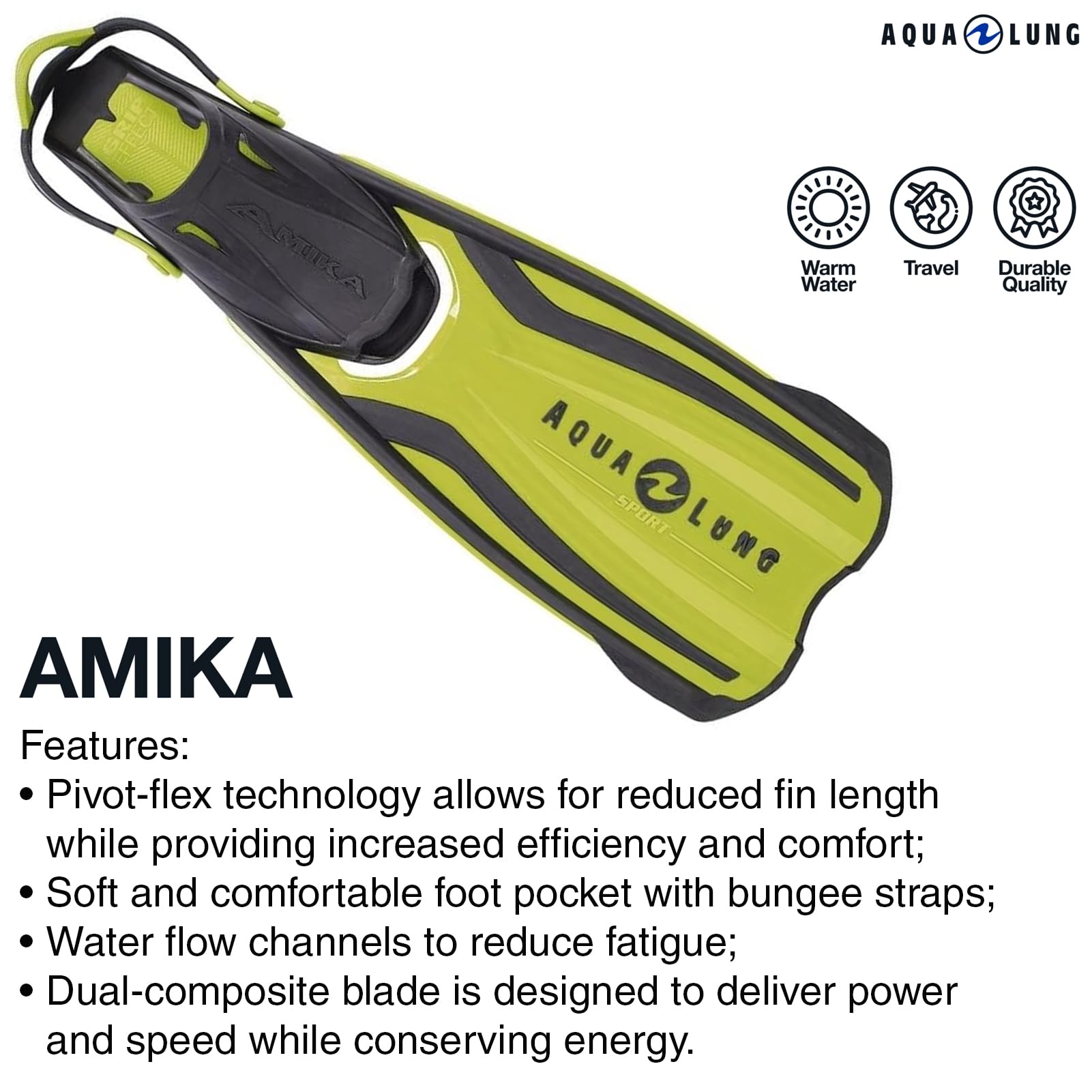 Aqualung Pinne da snorkeling Amika pinne blu XS/S compatte