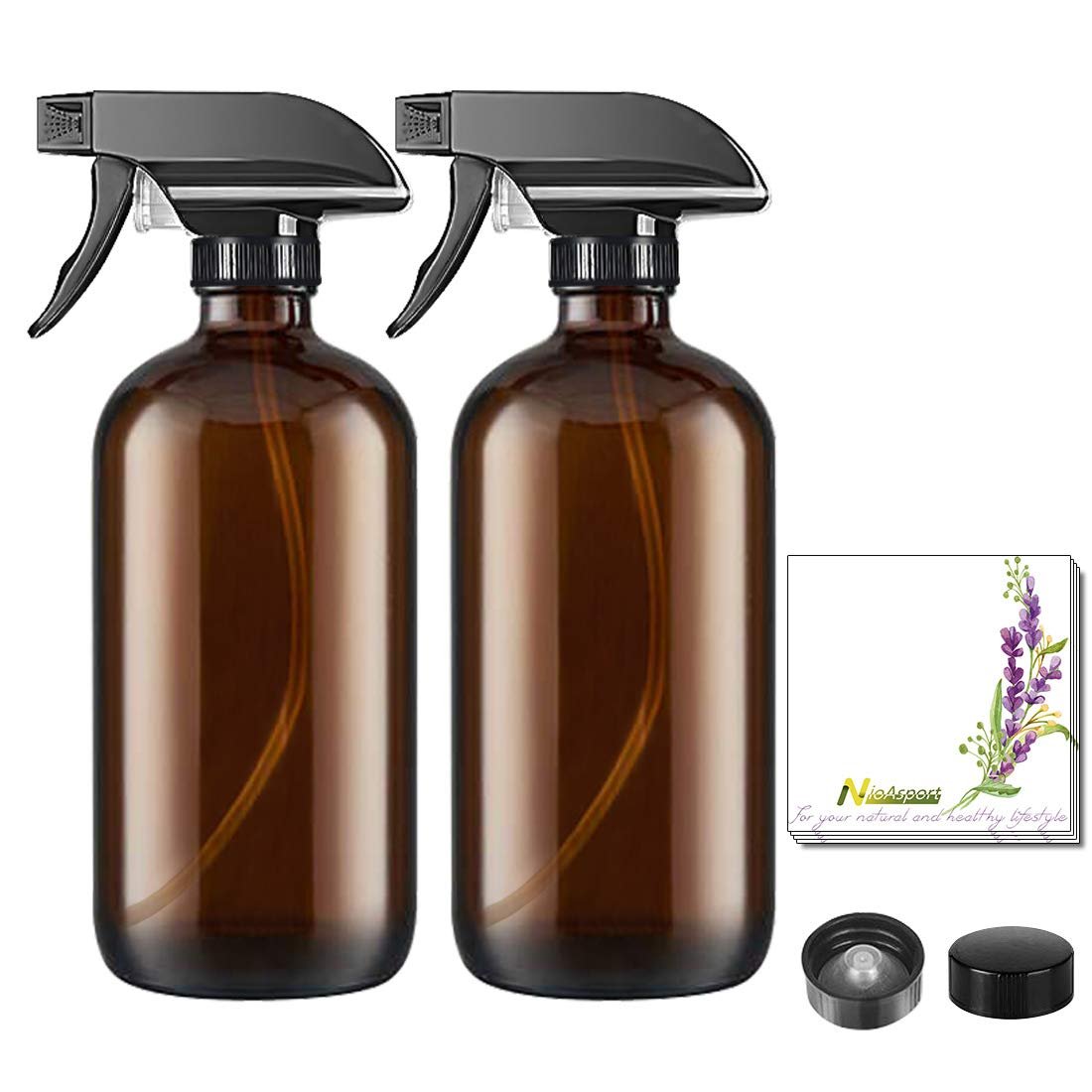 NEW-Vi Glass Bottles NVioAsport bottiglie spray in vetro 500 ml, 2 pezzi