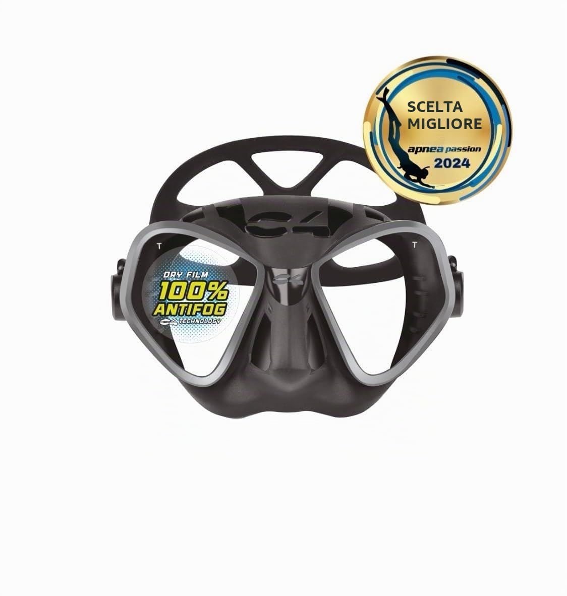 C4 Masks and Snorkels CONDO-R maschera BLACK ANTIFOG antiappannamento