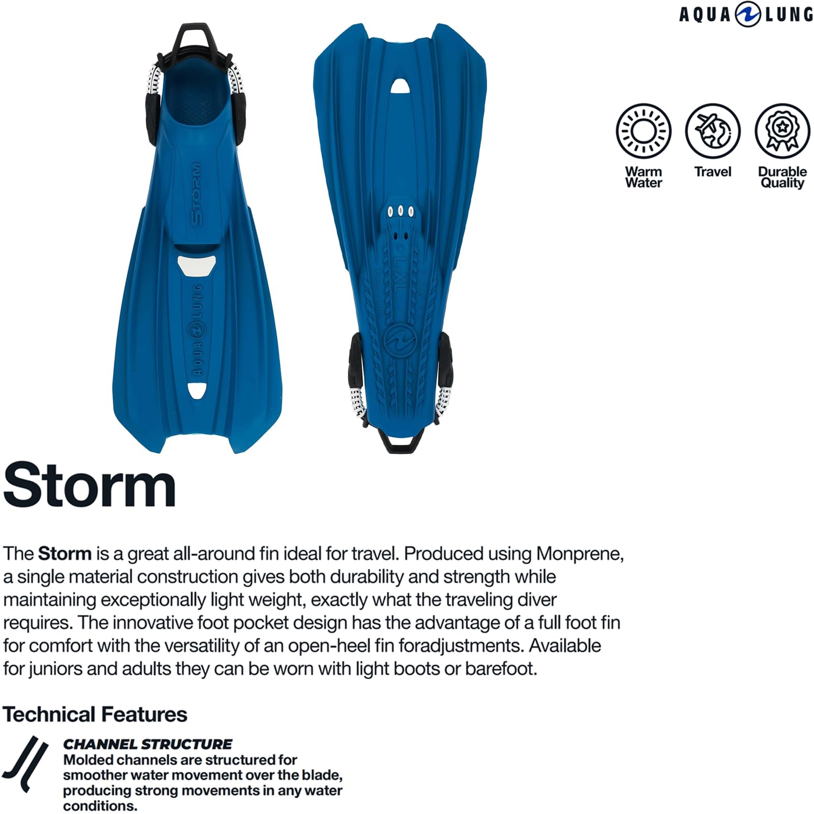 Aqualung Pinne da immersione Storm pinne nero petrolio