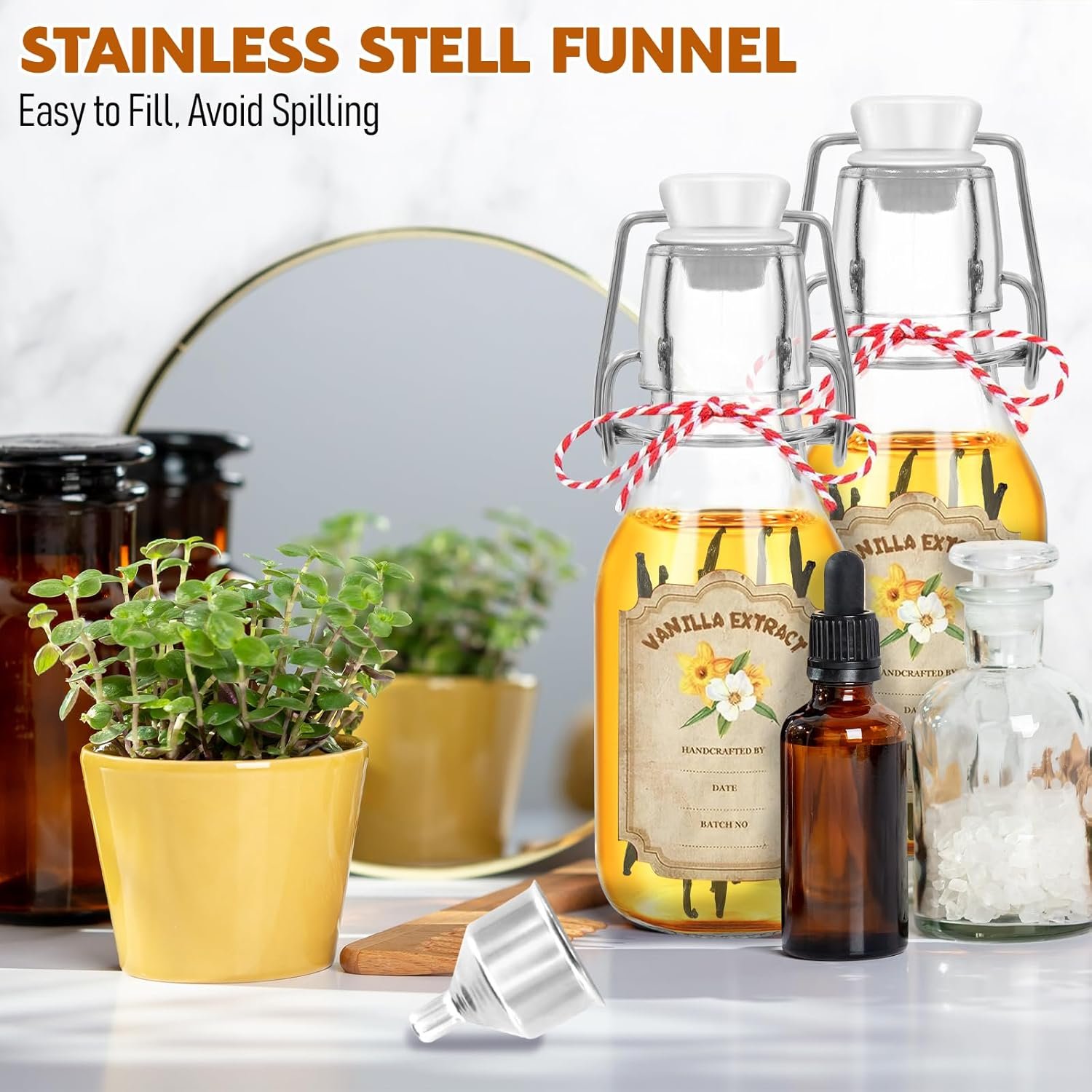 NEW-Vi Glass Bottles 4 oz bottiglie vetro swing top 20 pezzi