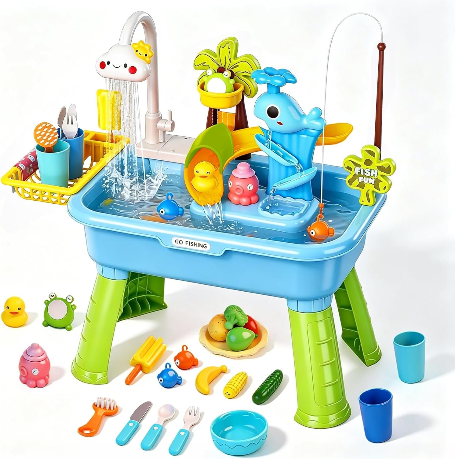 NEW-Vi Water Play Table tavolo acqua blu con pompa