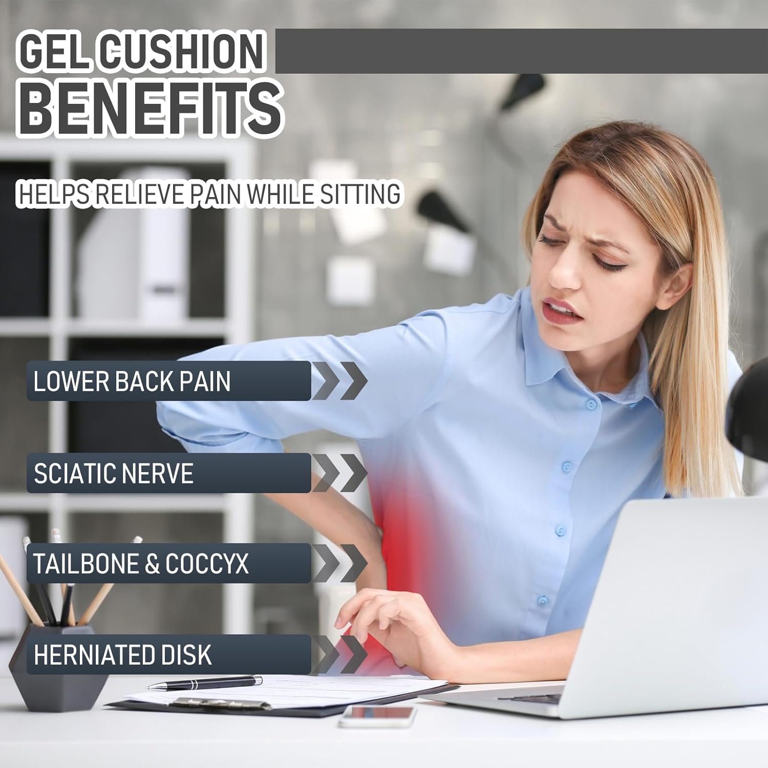 NEW-Vi Seat Cushion for Office cuscino in gel rinfrescante