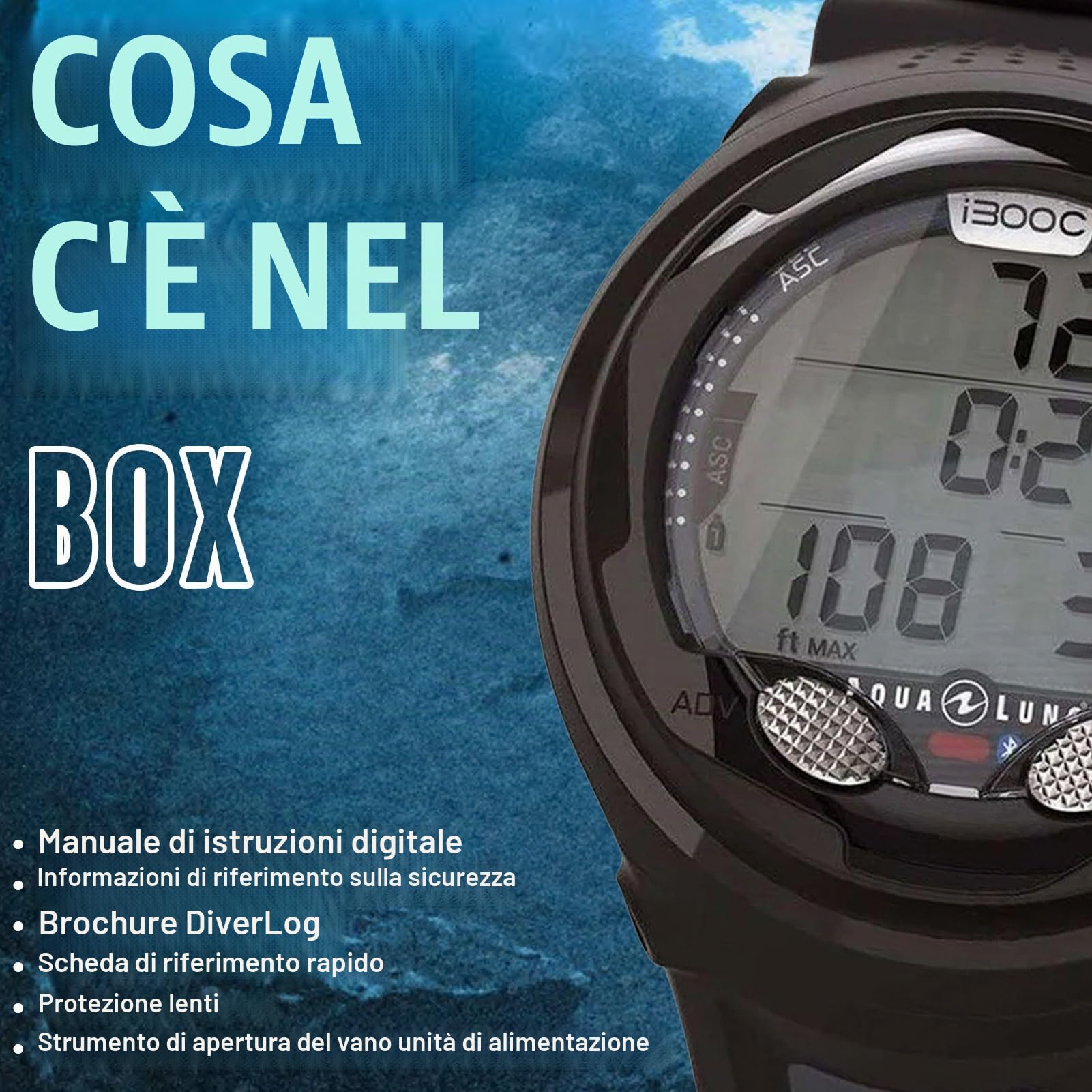 Aqualung Strumenti i300C computer subacqueo Bluetooth 3 gas