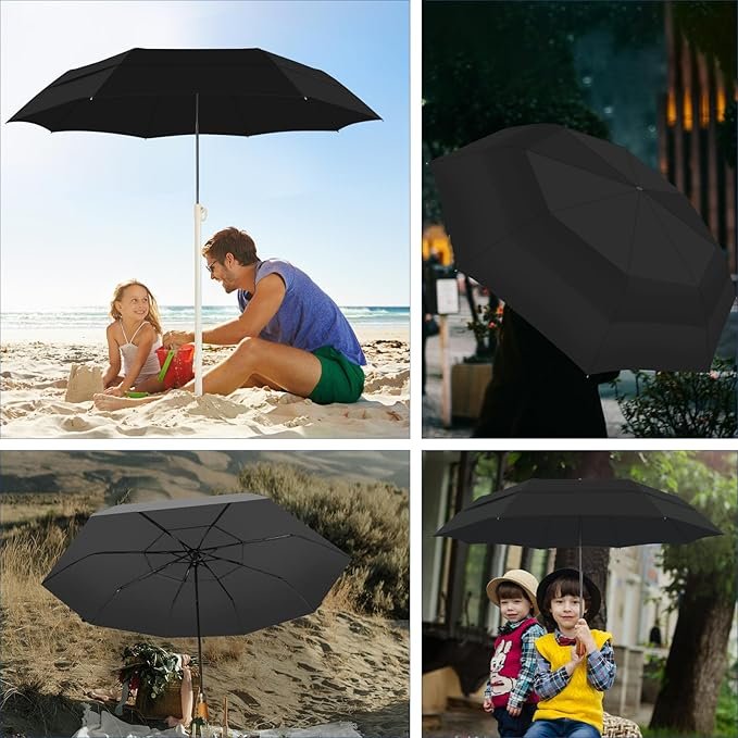 NEW-Vi Golf Umbrella ombrello da golf 54 pollici nero UV
