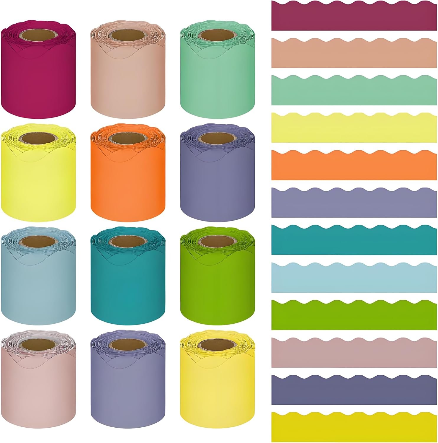 NEW-Vi Bulletin Board Borders bordi per bacheca ondulati, 12 rotoli