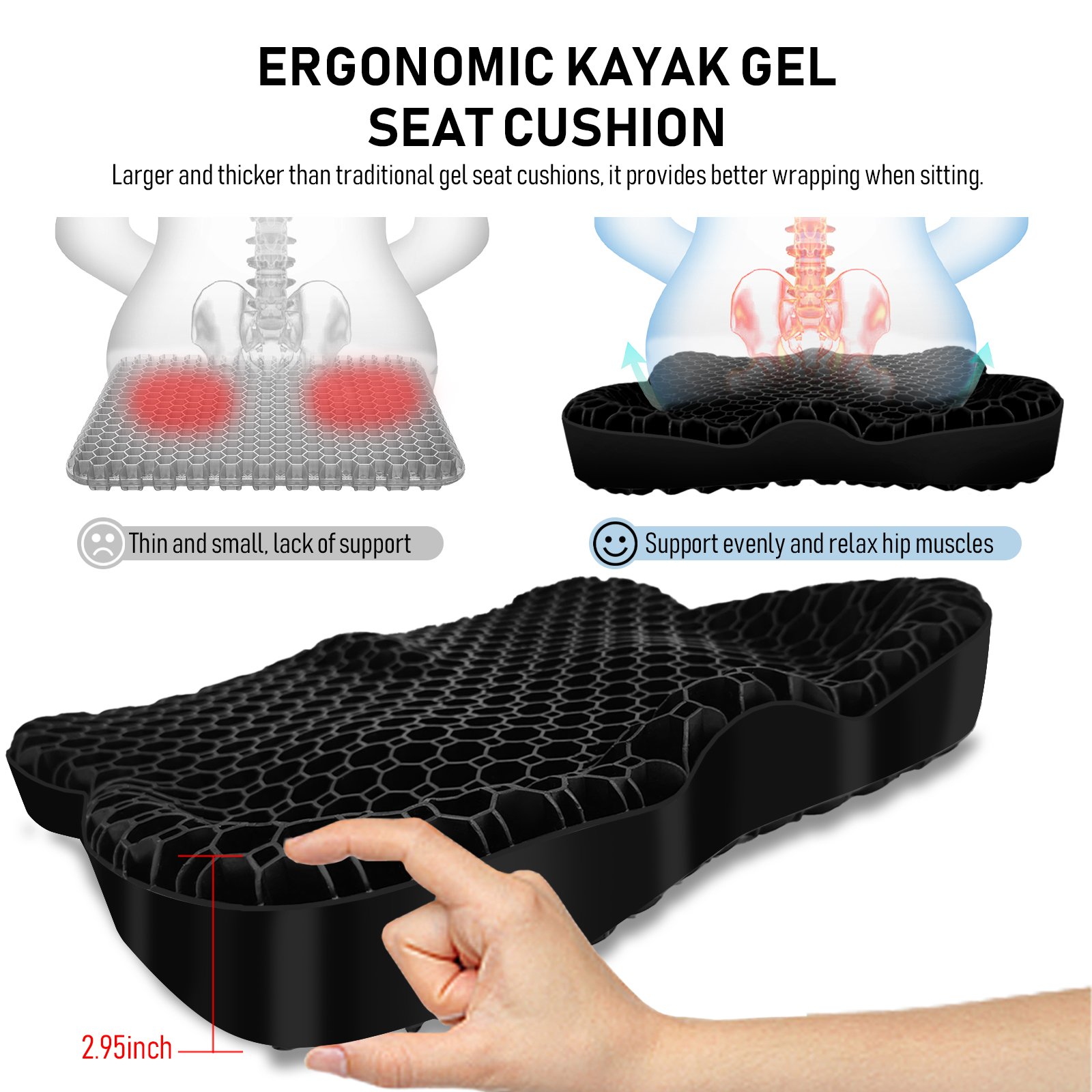NEW-Vi Kayak Seat Cushion cuscino sedile kayak in gel