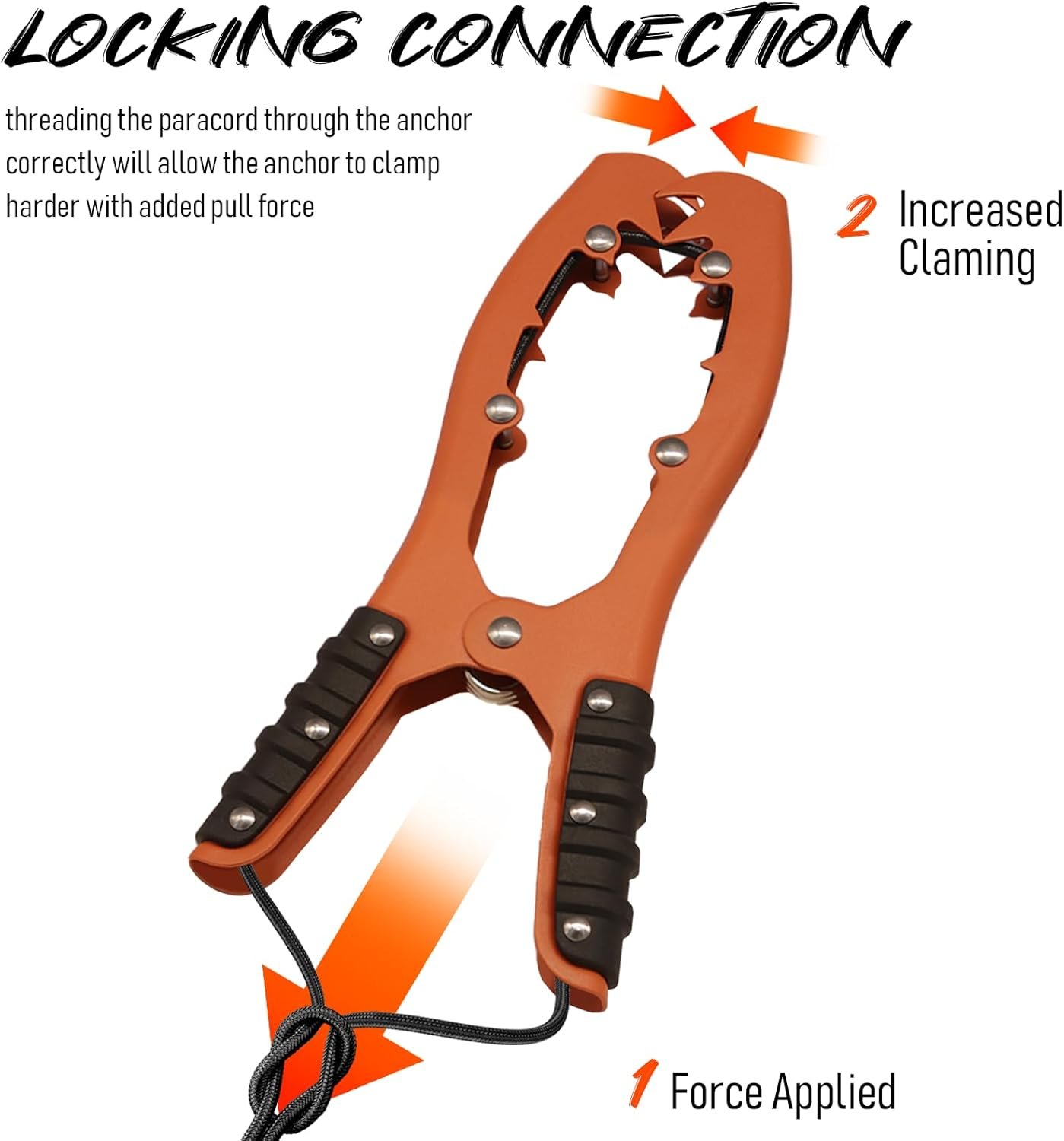 NEW-Vi Kayak Anchor Grip pinza per ancora da kayak con paracord 16,4 piedi
