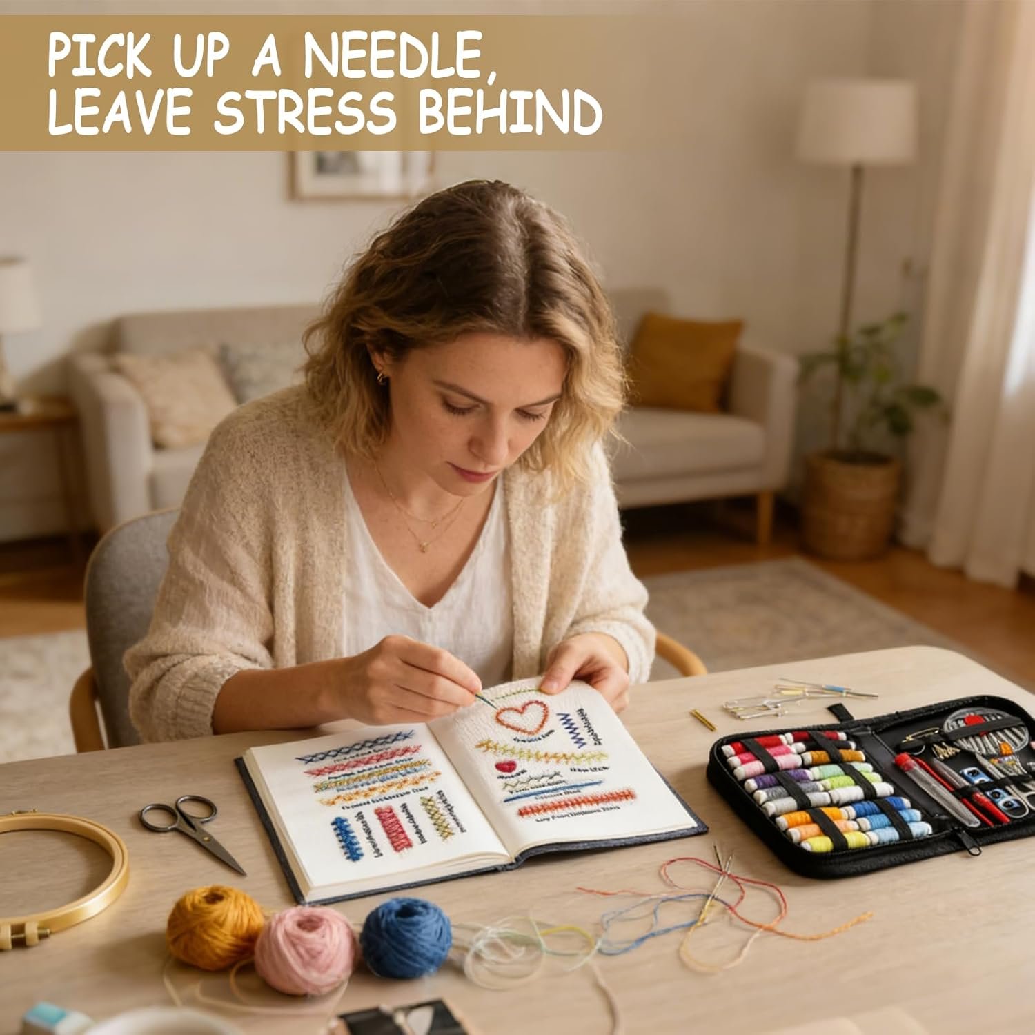 NEW-Vi Embroidery & Needlework kit ricamo 106 punti 86 pezzi