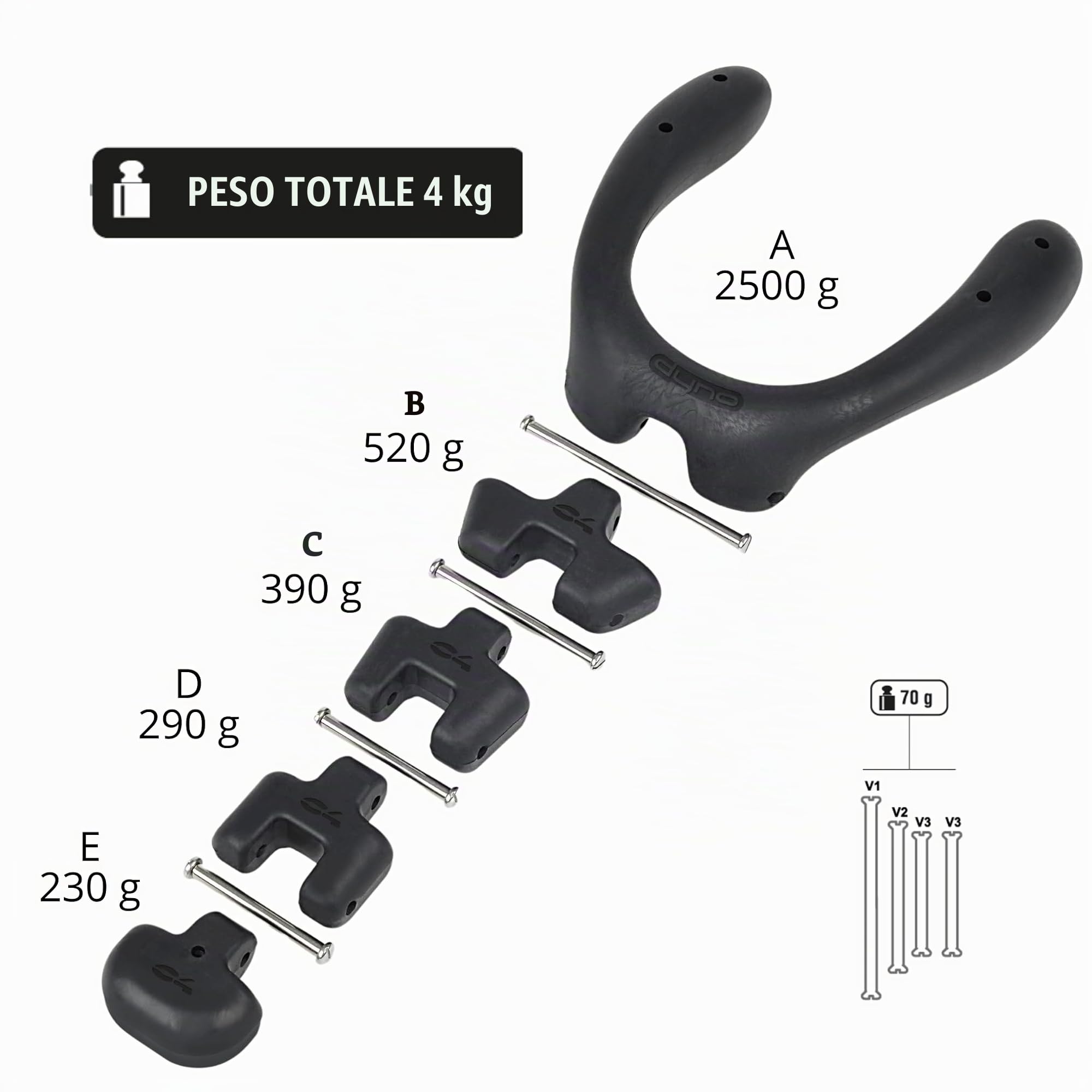 C4 Belts and Weights DYNO collare apnea modulabile nero 4 kg