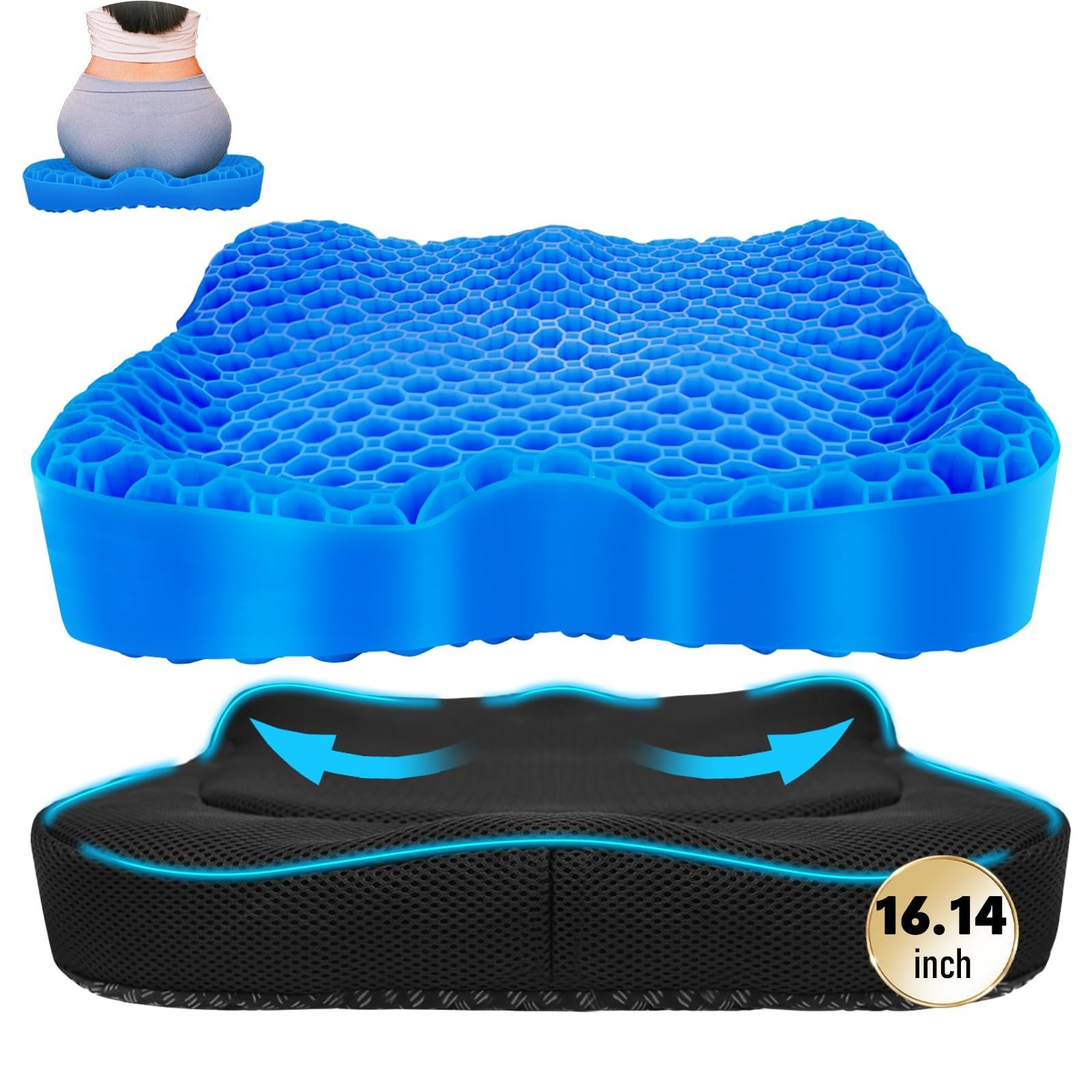 NEW-Vi Seat Cushion for Office cuscino seduta in gel traspirante
