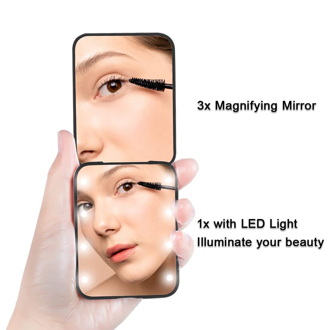 NEW-Vi Beauty Mirror Milishow specchio ingranditore nero