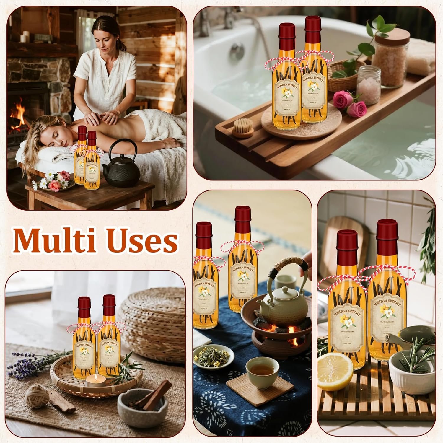 NEW-Vi Glass Bottles 5 oz bottiglie vetro 16 pezzi con imbuto