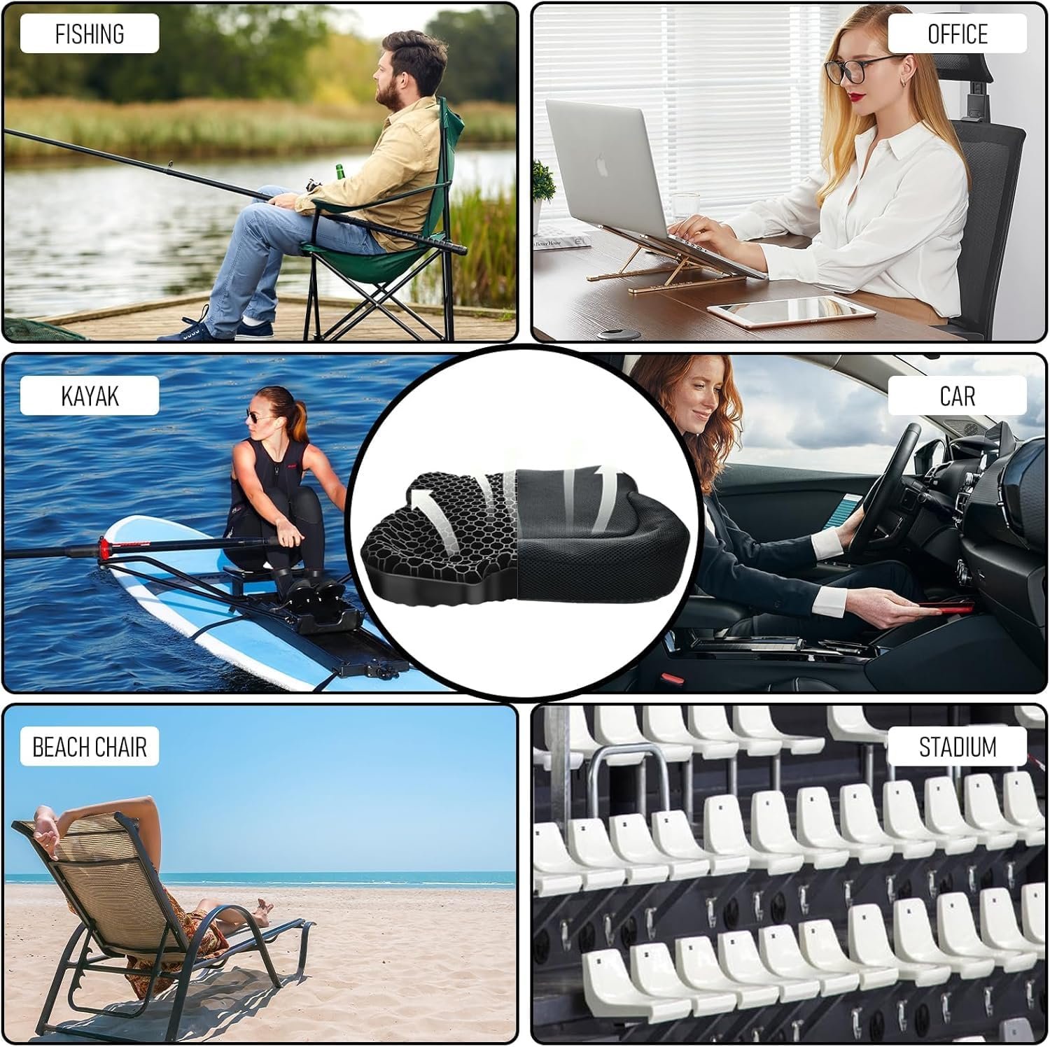 NEW-Vi Kayak Seat Cushion cuscino sedile kayak in gel spesso impermeabile