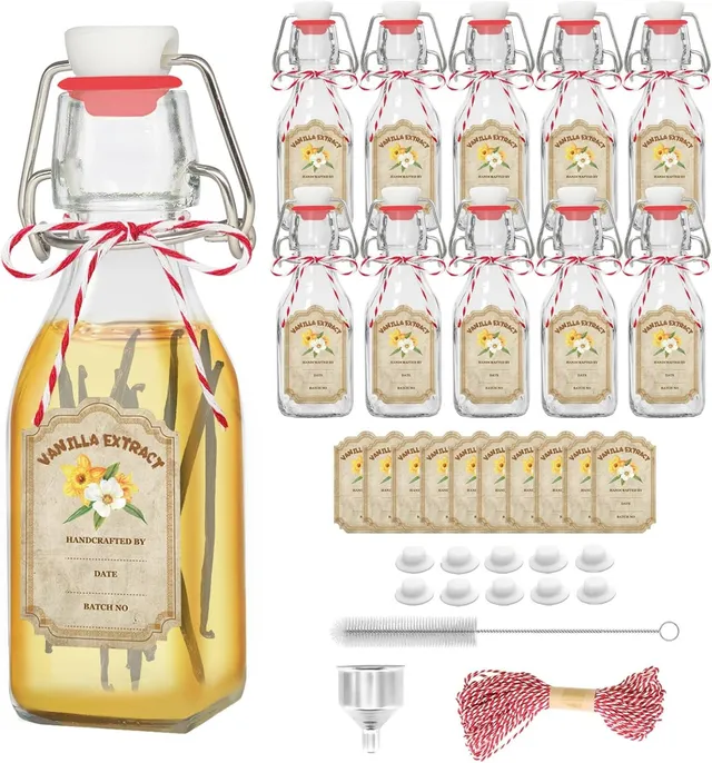 NEW-Vi Glass Bottles bottiglie in vetro 4 oz, 10 pezzi per estratti