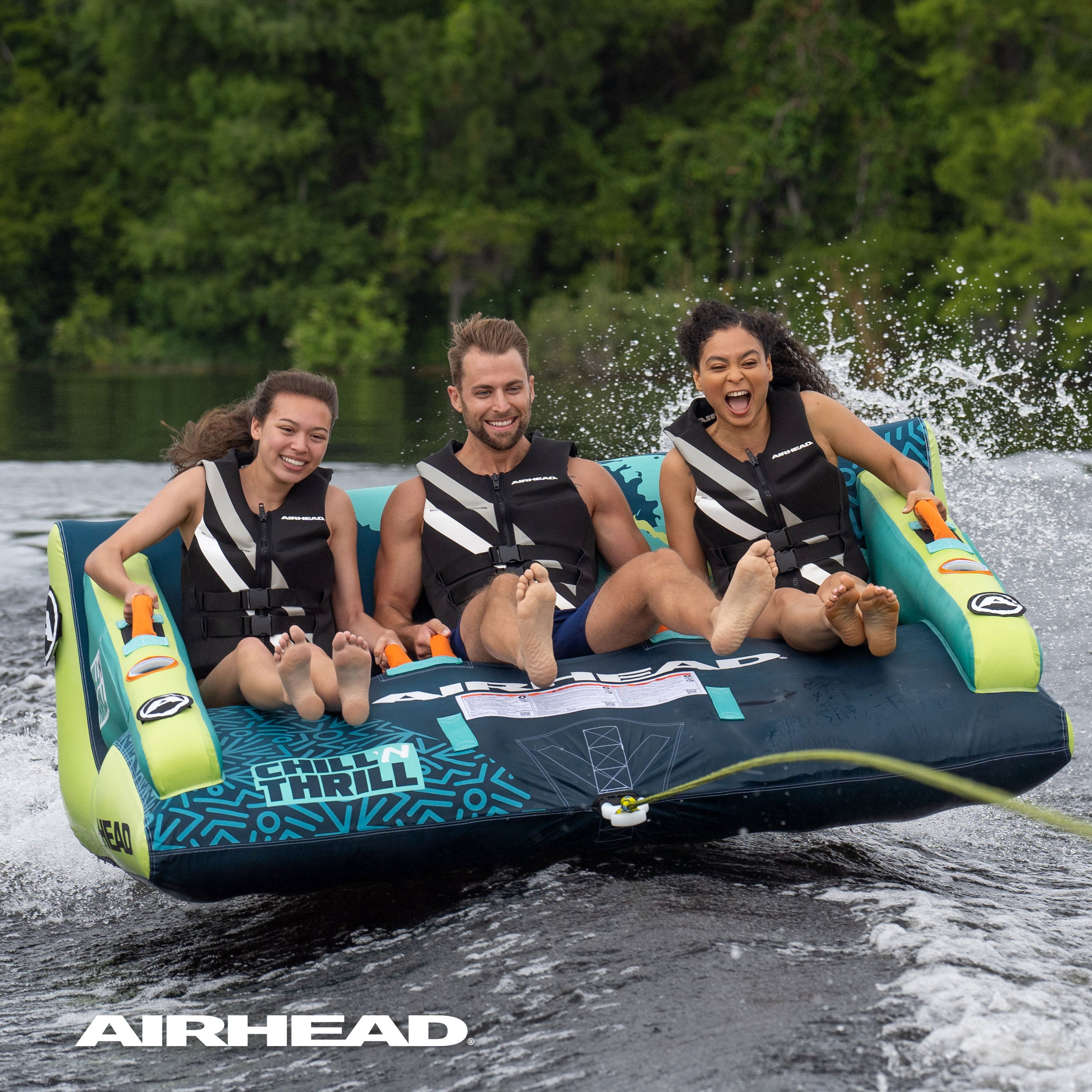 AIRHEAD Towable Tubes Chill 'N Thrill gonfiabile trainabile 1-3 posti con schienale