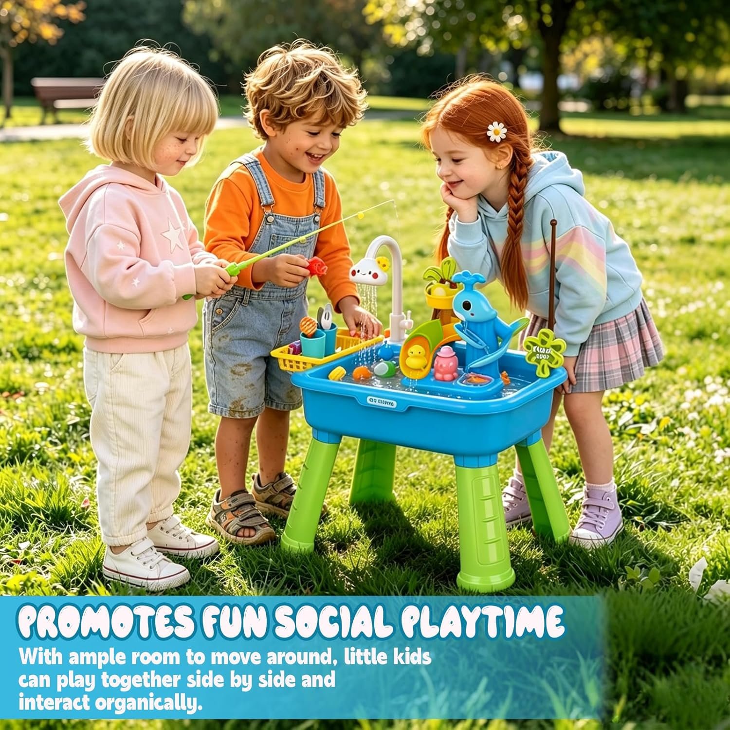 NEW-Vi Water Play Table tavolo acqua blu con pompa