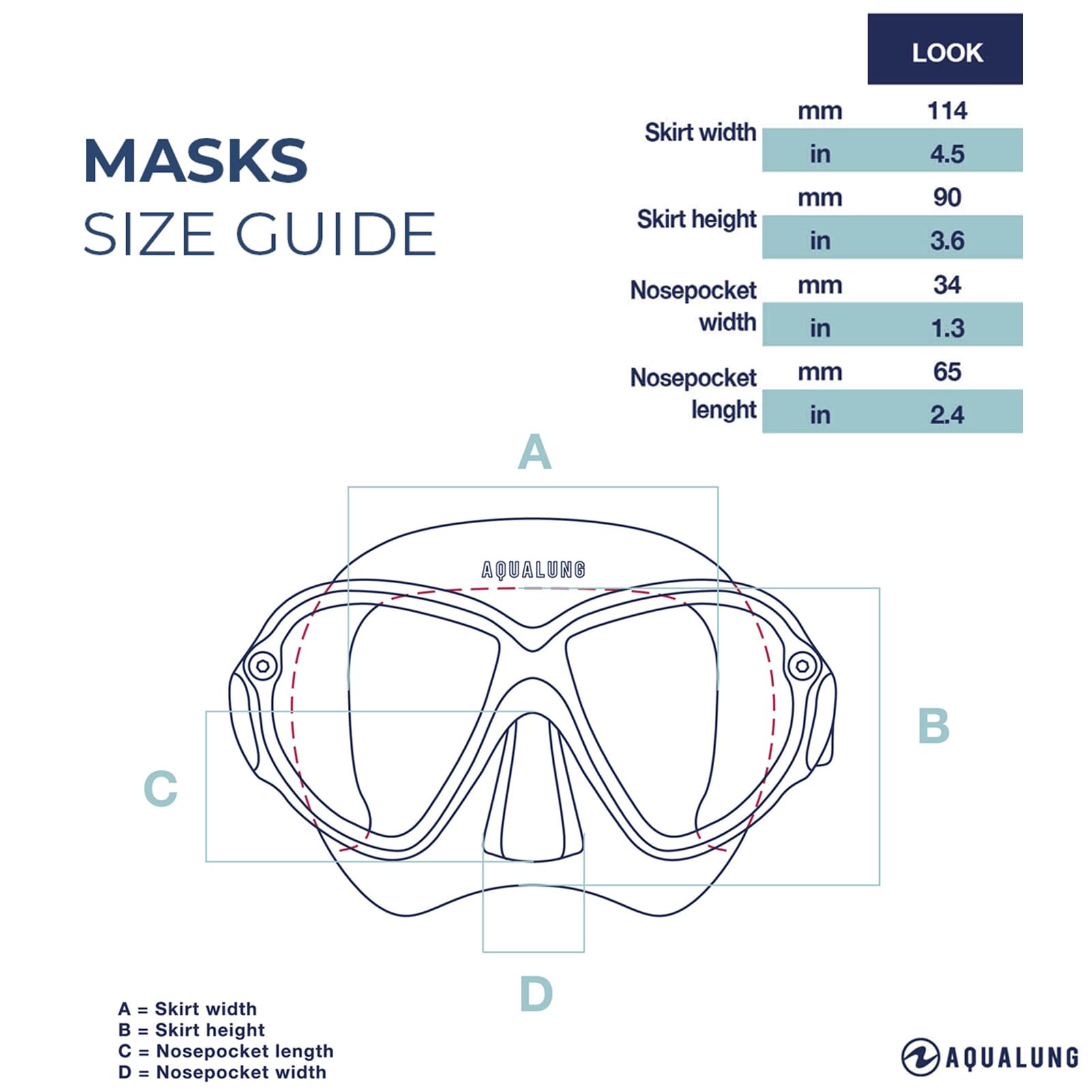 Aqualung Maschere da immersione LOOK maschera sub blu metallizzato