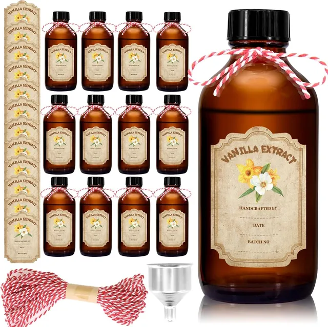NEW-Vi Glass Bottles bottigliette vetro ambrato 60 ml 12 pezzi