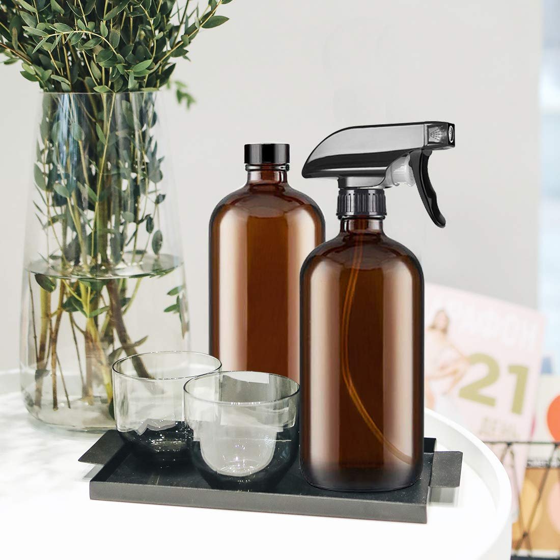 NEW-Vi Glass Bottles NVioAsport bottiglie spray in vetro 500 ml, 2 pezzi
