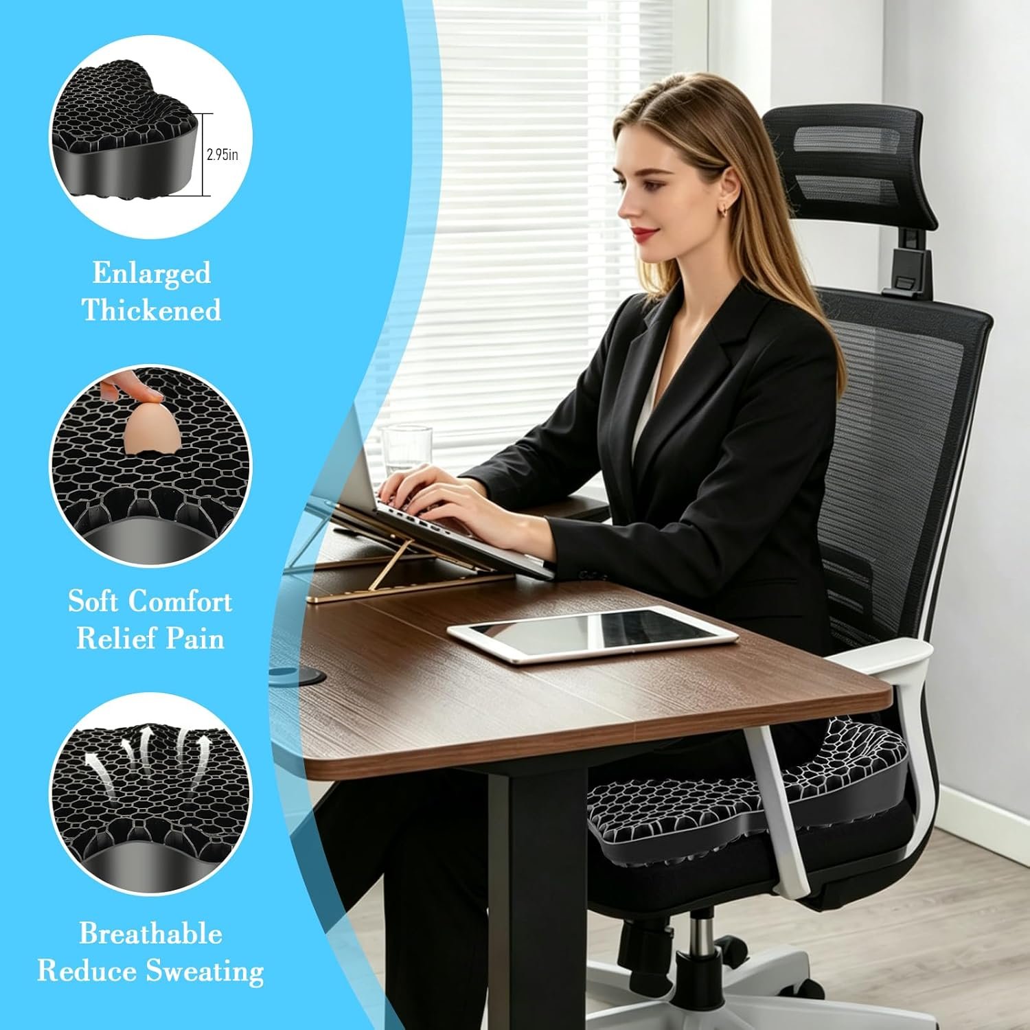 NEW-Vi Stadium Seat Cushion Cooling Gel Seat Cushion cuscino gel rinfrescante antiscivolo
