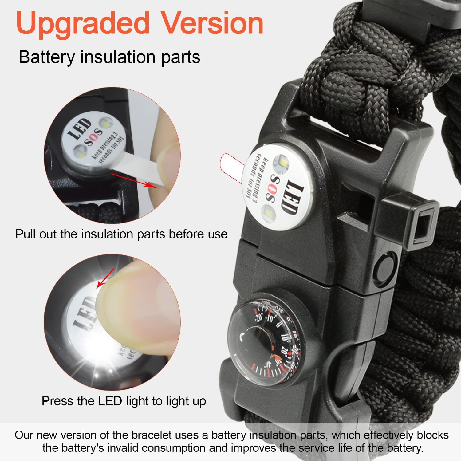 NEW-Vi Survival Paracord Bracelet NVioAsport bracciale survival 20 in 1 regolabile