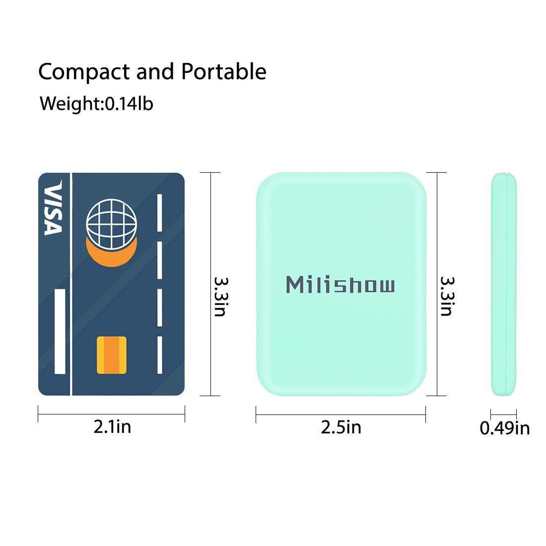 NEW-Vi Beauty Mirror Milishow specchio compatto LED ciano 1x 3x