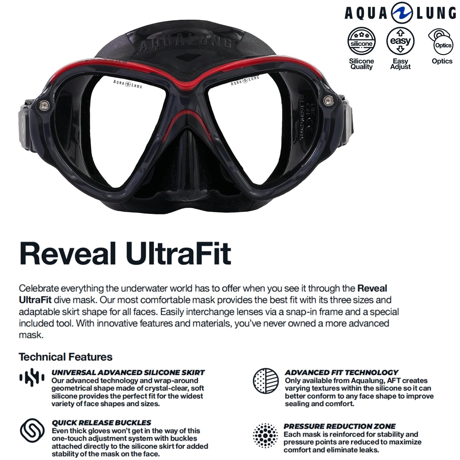 Aqualung Maschere da immersione REVEAL ULTRAFIT maschera sub