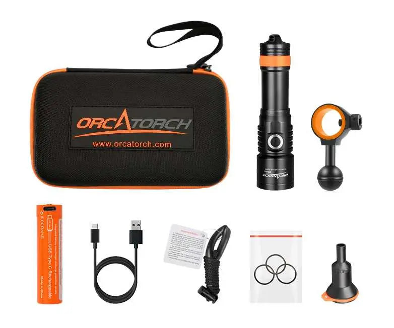 OrcaTorch U/W Photography D530V torcia video subacquea con snoot