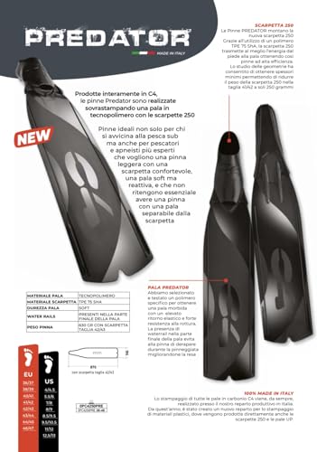 C4 Fins PREDATOR pinne 42/43 a pala morbida